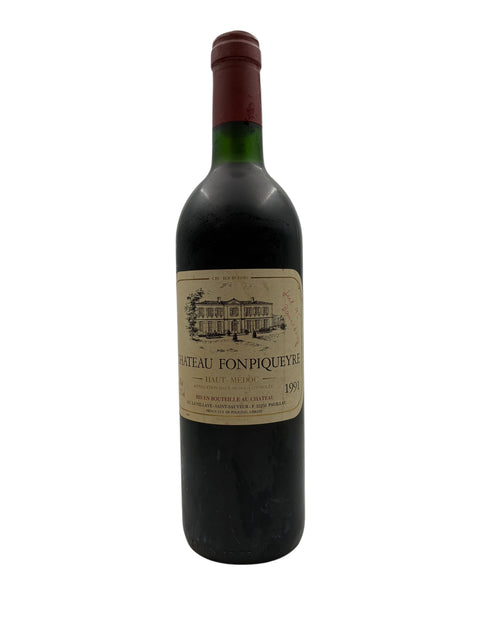 Flaska Chateau Fonpiqueyre 1991 rött vin från Haut-Médoc