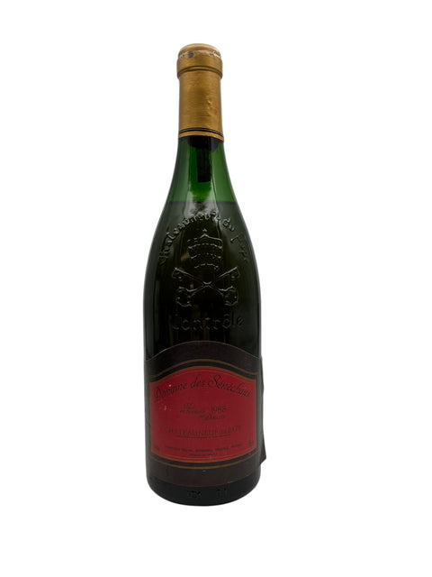 Flaska Châteauneuf du Pape Domaine des Senechaux 1988 rött vin