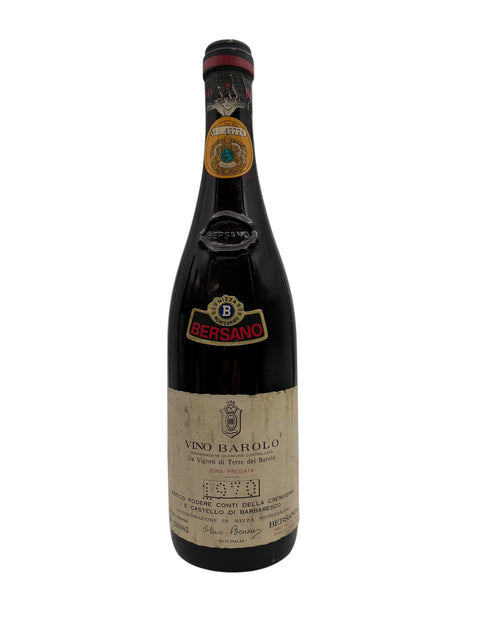 Flaska Barolo Bersano 1964 med originaletikett