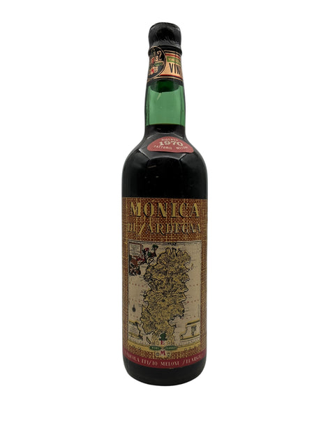 Flaska Monica di Sardegna Meloni 1970 rött vin från Sardinien