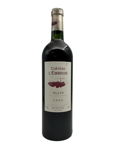 Flaska Blaye Château L'Embrun 2005 rött vin