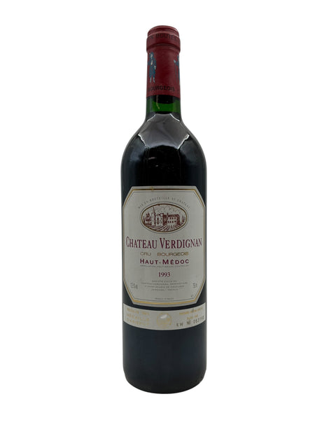 Flaska Chateau Verdignan 1993 rött vin från Haut-Médoc