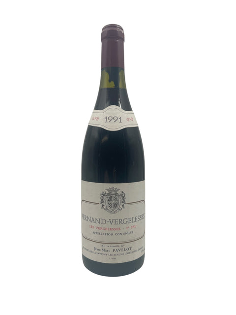 Flaska Pernand-Vergelesse Jean-Marc Pavelot 1991 rött vin