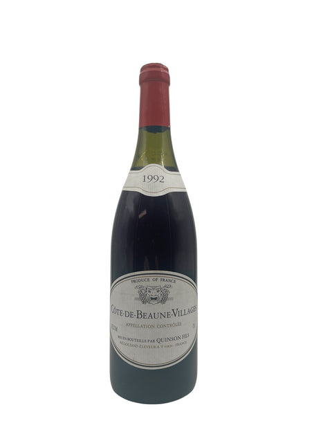 Côte-de-Beaune-Villages Quinson Fils 1992 rödvinsflaska