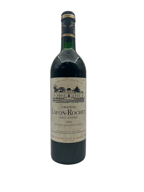 Flaska rött vin från Chateau Lafon-Rochet från 1988