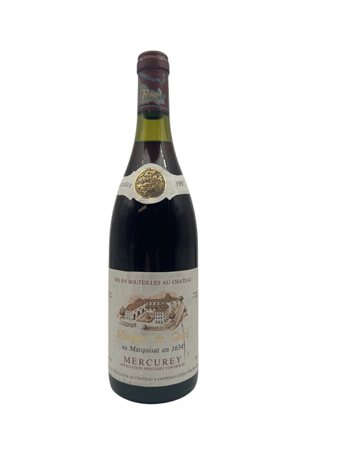 Flaska Marquis de Caux Mercurey rött vin 1989