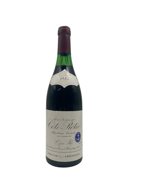 Flaska rött vin från Côte-Rôtie Ogier 1982