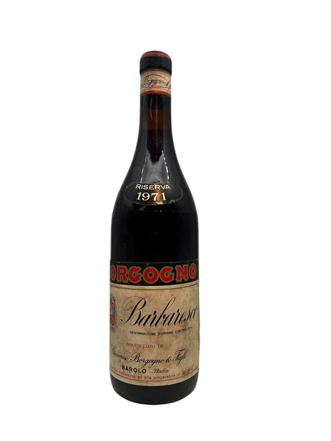 Giacomo Borgogno Barbaresco 1971 flaska komplext italienskt rött vin