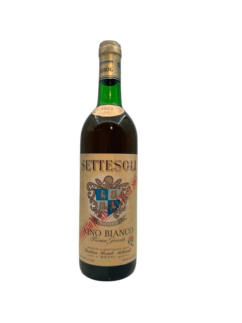 Flaska Vino Bianco Settesoli 1972 vitt vin från Sicilien