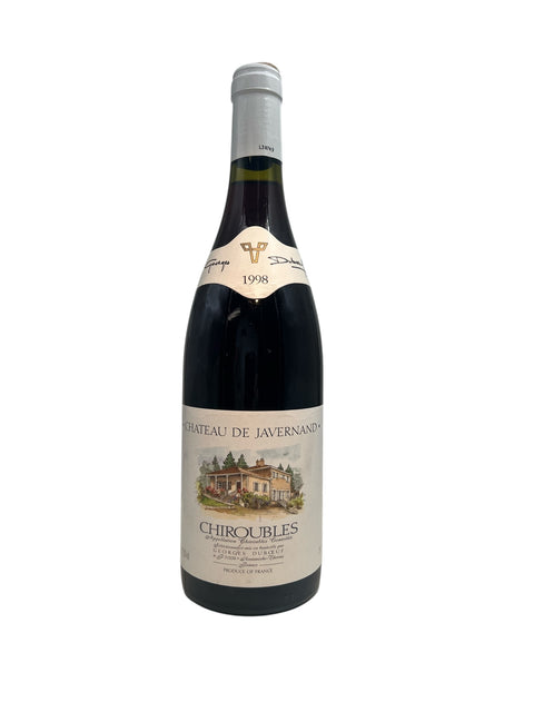 Flaska Chiroubles rött vin från Château de Javernand 1998