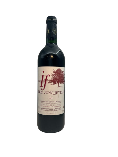 Flaska If Des Jonqueyres 2001 rött vin