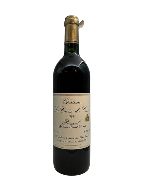Flaska Château La Croix du Casse 1988 Pomerol rött vin