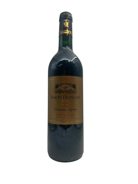 Baron François rödvinsflaska från Pauillac årgång 2000