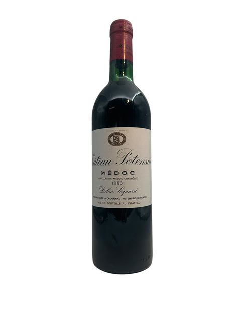 Flaska Chateau Potensac Delon rött vin från 1983