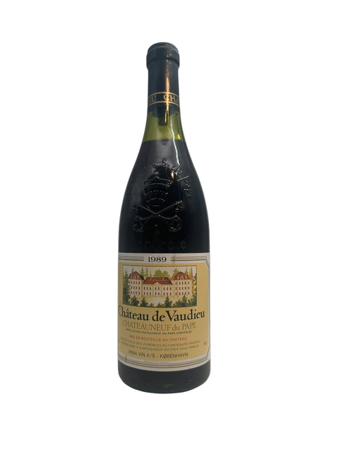 Flaska Châteauneuf-du-Pape Château de Vaudieu 1989 rött vin