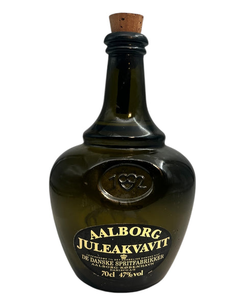 Aalborg Christmas Aquavit 1992 flaska med rik dekorativ design