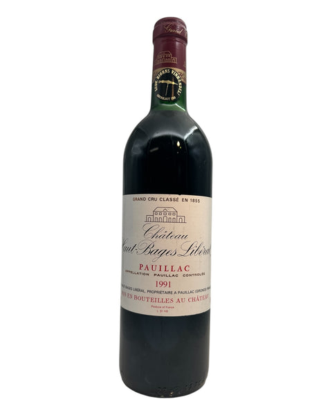 Flaska Château Haut-Bages Libéral 1991 rött vin från Bordeaux