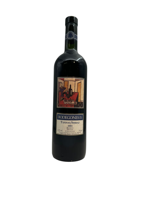Flaska Tannat Shiraz Bodegones del Sur 2003 rött vin