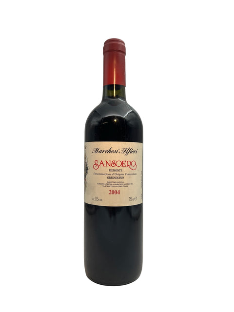 Flaska Sansoero Marchesi Alfieri 2004 rött vin från Piemonte