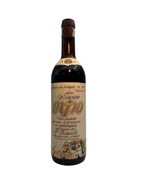 Flaska Riserva Expo Francoli 1972 rött vin