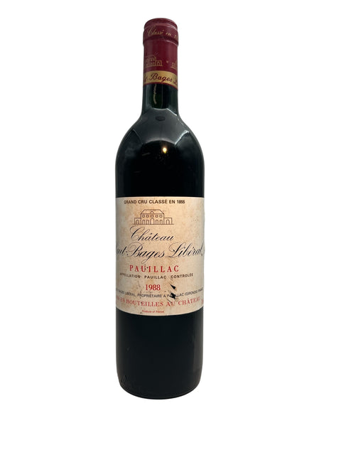 Flaska Pauillac Château Haut-Bages Libéral 1988 rött vin