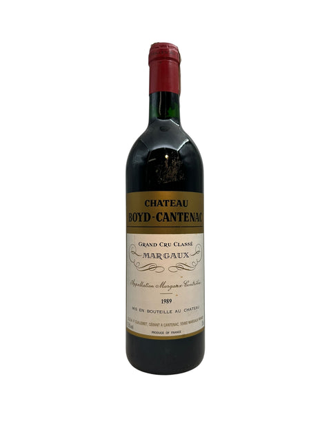 Flaska Château Boyd-Cantenac Margaux 1989 rött vin