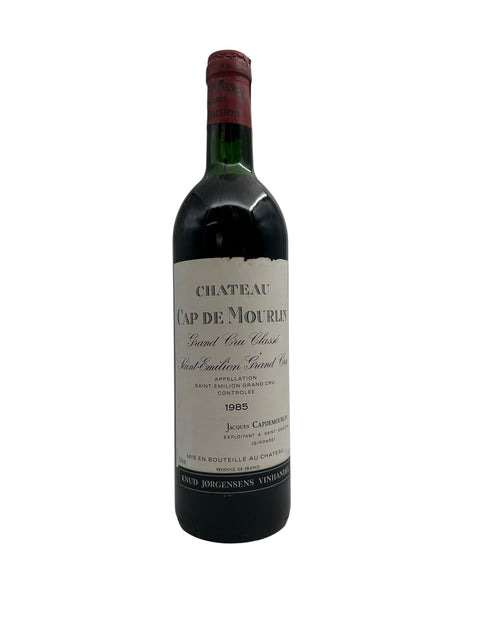 Château Cap de Mourlin 1985 flaska med etikett