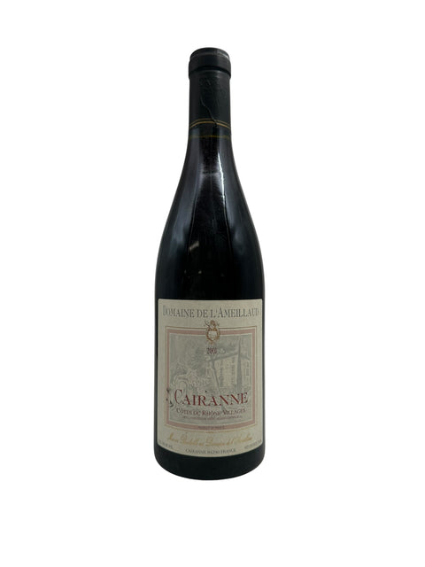 Flaska Cairanne Domaine de l'Amélaud 2001 rött vin