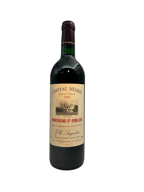 Flaska Chateau Négrit Montagne-St-Emilion rött vin 1995