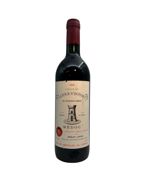 Flaska Chateau Latour St Bonnet 1988 rött vin från Médoc