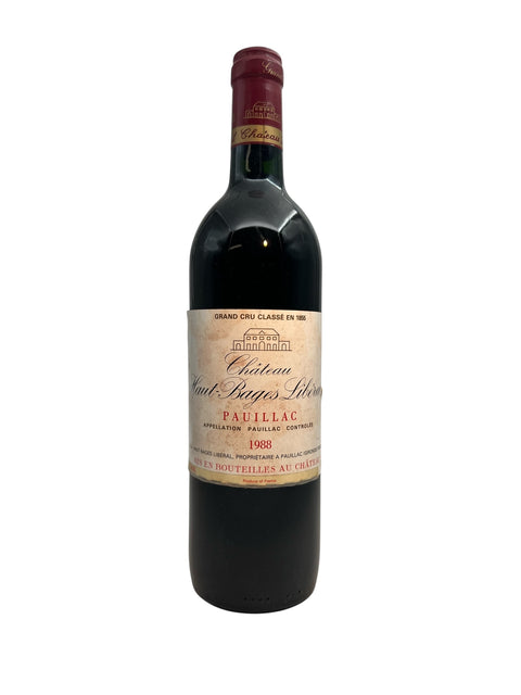 Flaska Château Haut-Bages Libéral 1988 rött vin