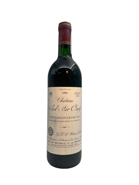 Flaska Château Bel-Air Ouÿ 1989 Saint-Émilion Grand Cru rött vin