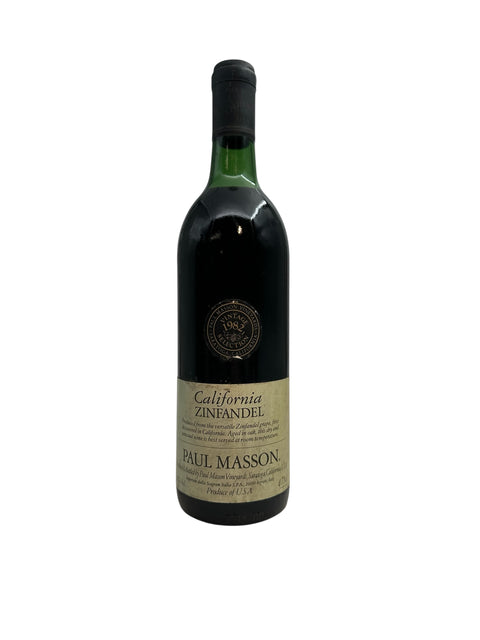 Flaska av Kalifornien Zinfandel Paul Masson 1982