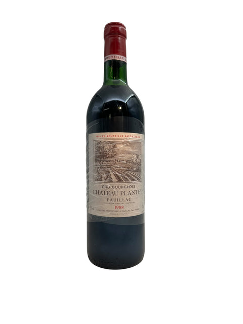 Flaska Chateau Plantey 1988 rött vin från Pauillac