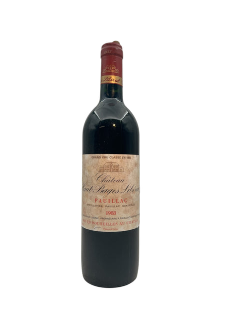 Flaska Château Haut-Bages Libéral 1988 rött vin