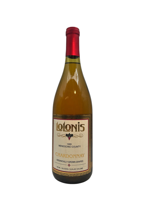 Flaska Chardonnay Lolonis 1995 med röd kapsel