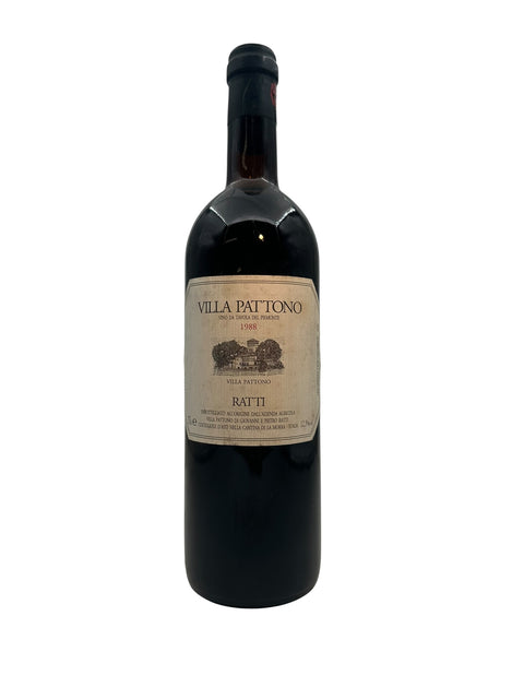 Flaska Villa Pattono Ratti 1988 rött vin från Piemonte