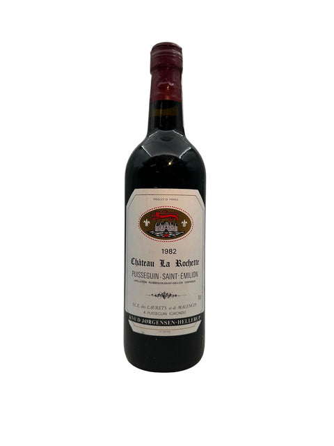 Flaska Château La Rochette 1982 rött vin från Puisseguin-Saint-Émilion