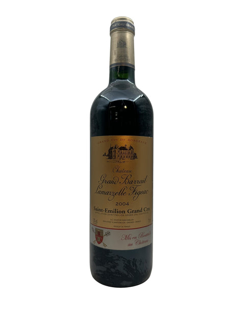 Flaska Chateau Grand Barrail Lamarzelle Figeac 2004 Saint-Emilion Grand Cru rött vin