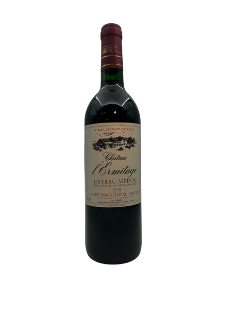Flaska Château l'Ermitage 1998 från Listrac-Médoc, Bordeaux