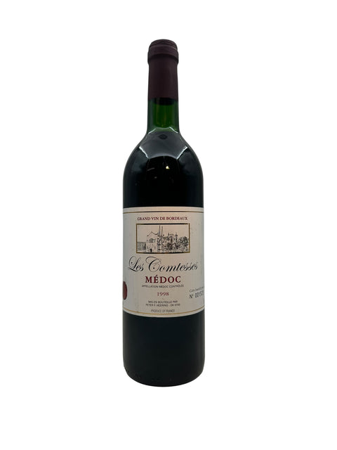 Flaska rödvin från Les Comtesses Médoc 1998