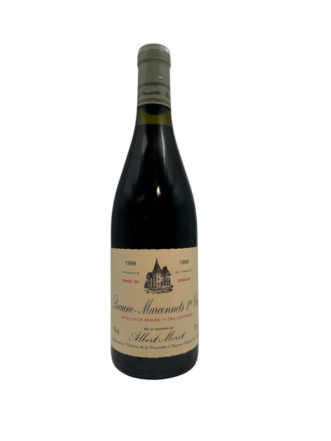 Flaska av Beaune Marconnets Albert Morot 1999 rödvin