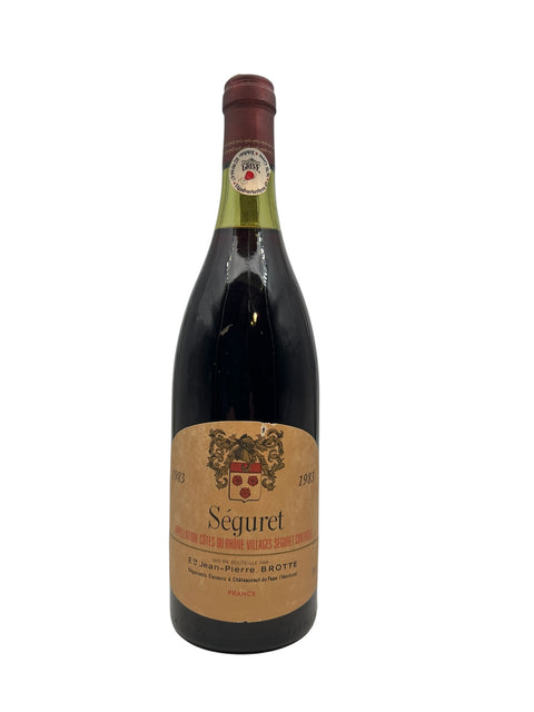 Flaska Séguret Jean-Pierre Brotte 1983 rött vin