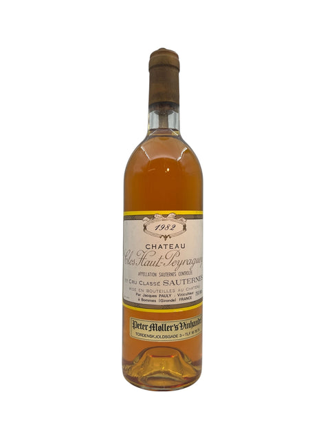 Flaska dessertvin från Château Clos Haut-Peyraguey 1982