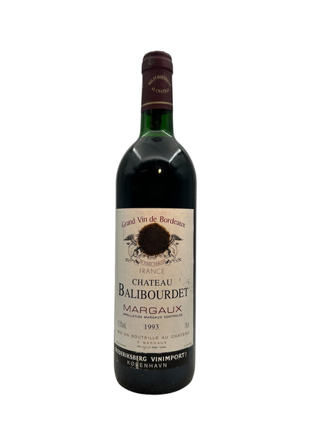 Flaska Chateau Balibourdet Margaux rött vin 1993