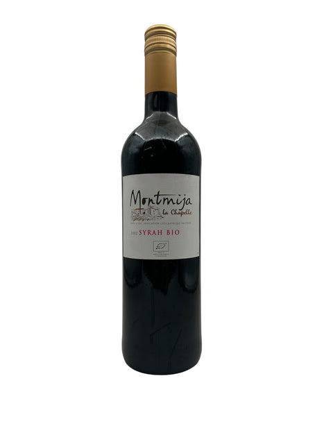 Flaska Syrah Montmija 2022 ekologiskt rött vin