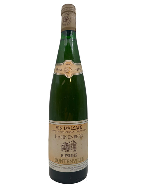 Flaska Riesling Dontenville 1990 vin från Alsace