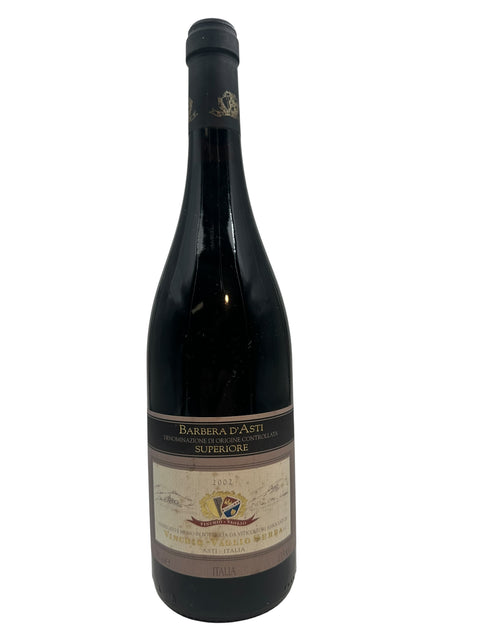 Flaska Barbera d'Asti Vinchio Vaglio 2002 rött vin