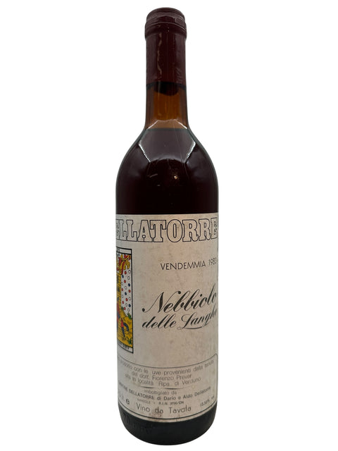 Flaska Nebbiolo delle Langhe från Dellatorre, årgång 1983