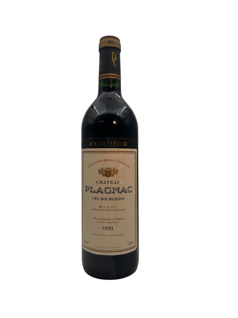 Flaska Château Plagnac Cordier 1993 rött vin